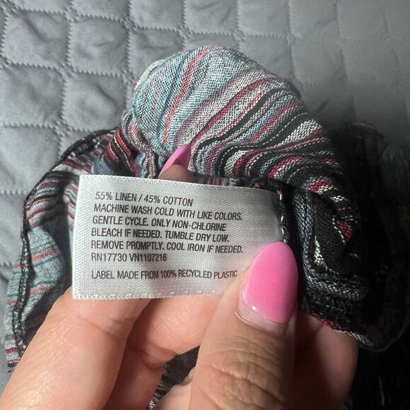 Universal Thread Linen Blend Striped Shorts Women’s Large Pull On Casual Pockets - Picture 4 of 5